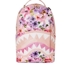 IN SEARCH OF Sprayground Floral Shark Kids Backpack - Pink and Purple